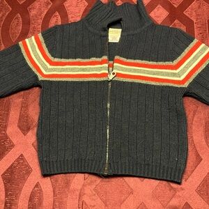 Kids Navy Blue Striped Jacket